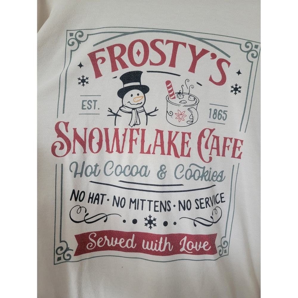 Snowflake Cafe Graphic Crewneck Sweater - Cream - Picture 2 of 6